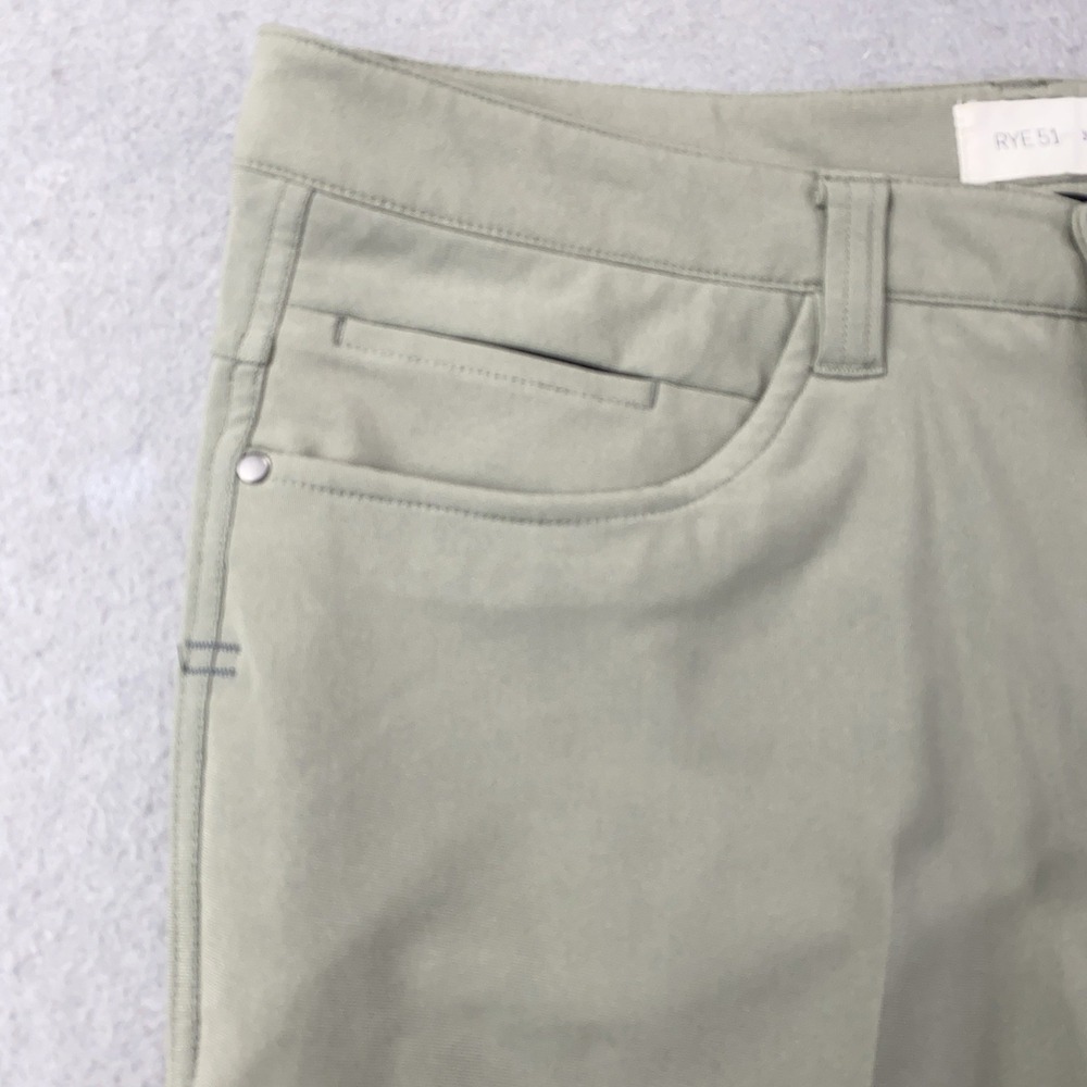 Rye 51 Voyager Mens 33x28 Green Flat Tech Blend Golf Performance Chino Pants - Picture 4 of 10